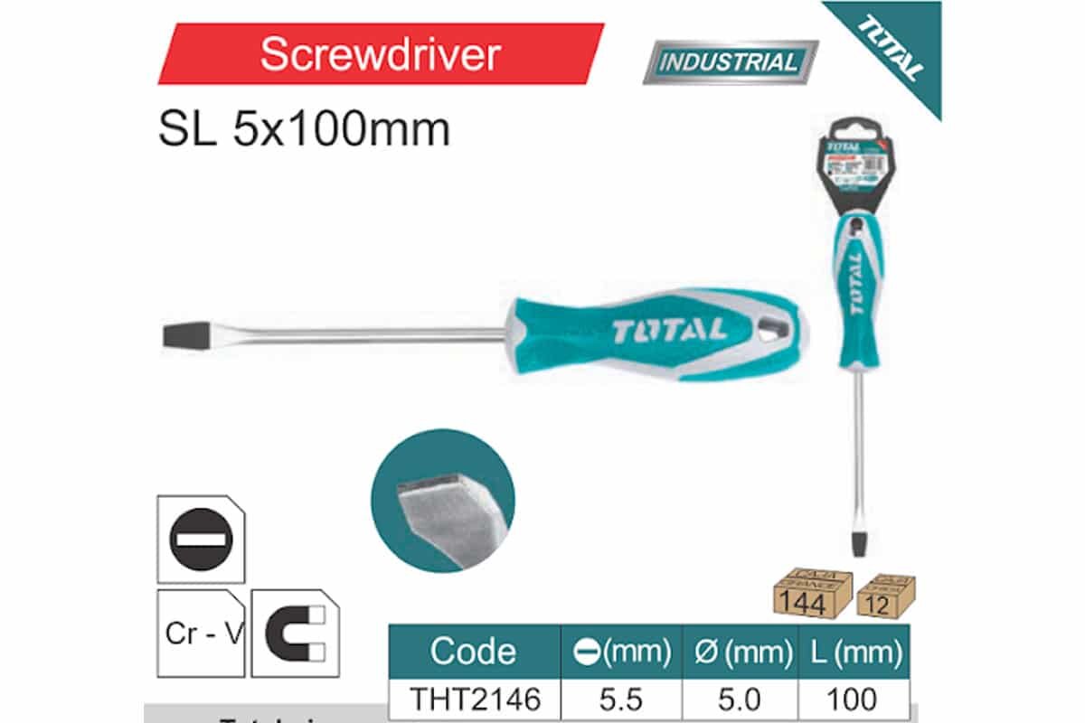 Tua vít dẹp 5x100mm Total THT2146