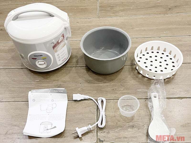 Bộ sản phẩm Nồi cơm điện Toshiba nắp gài 1 lít RC-10JFM(H)VN Bộ sản phẩm nồi cơm điện Toshiba nắp gài 1 lít RC-10JFM(H)VN