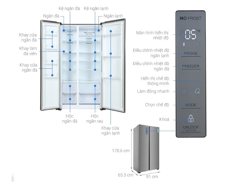 Tủ lạnh Casper Inverter 552 lít RS-570VT 2 Tủ lạnh Casper Inverter 552 lít RS-570VT