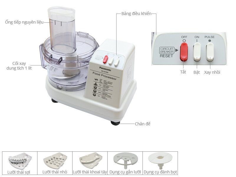 Máy xay sinh tố đa năng Panasonic MK-5076MWRA Máy xay sinh tố đa năng Panasonic MK-5076MWRA