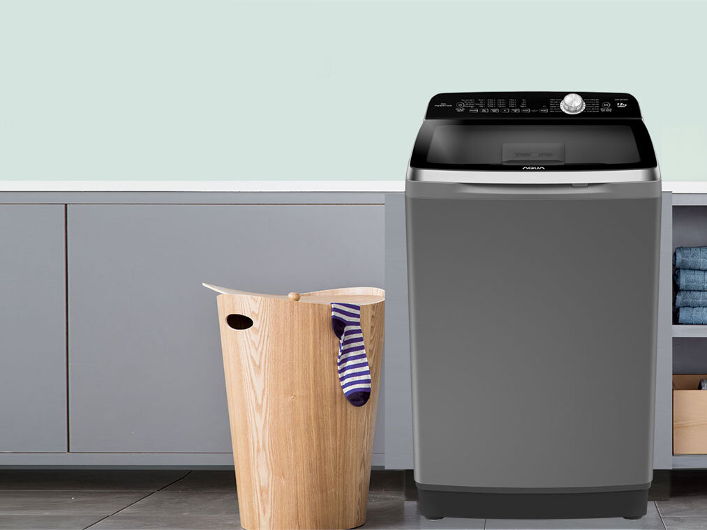 Máy giặt Aqua thiết kế cửa trên truyền thống Máy giặt Aqua thiết kế cửa trên truyền thống