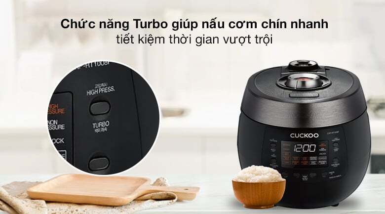 Nồi cơm điện tử Cuckoo CRP-RT1008F có chế độ nấu siêu tốc Turbo tiết kiệm thời gian Nồi cơm điện tử Cuckoo CRP-RT1008F có chế độ nấu siêu tốc Turbo tiết kiệm thời gian