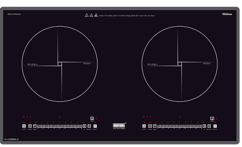 Bếp từ 2 vùng nấu Giovani G-2268 MLS tiết kiệm năng lượng