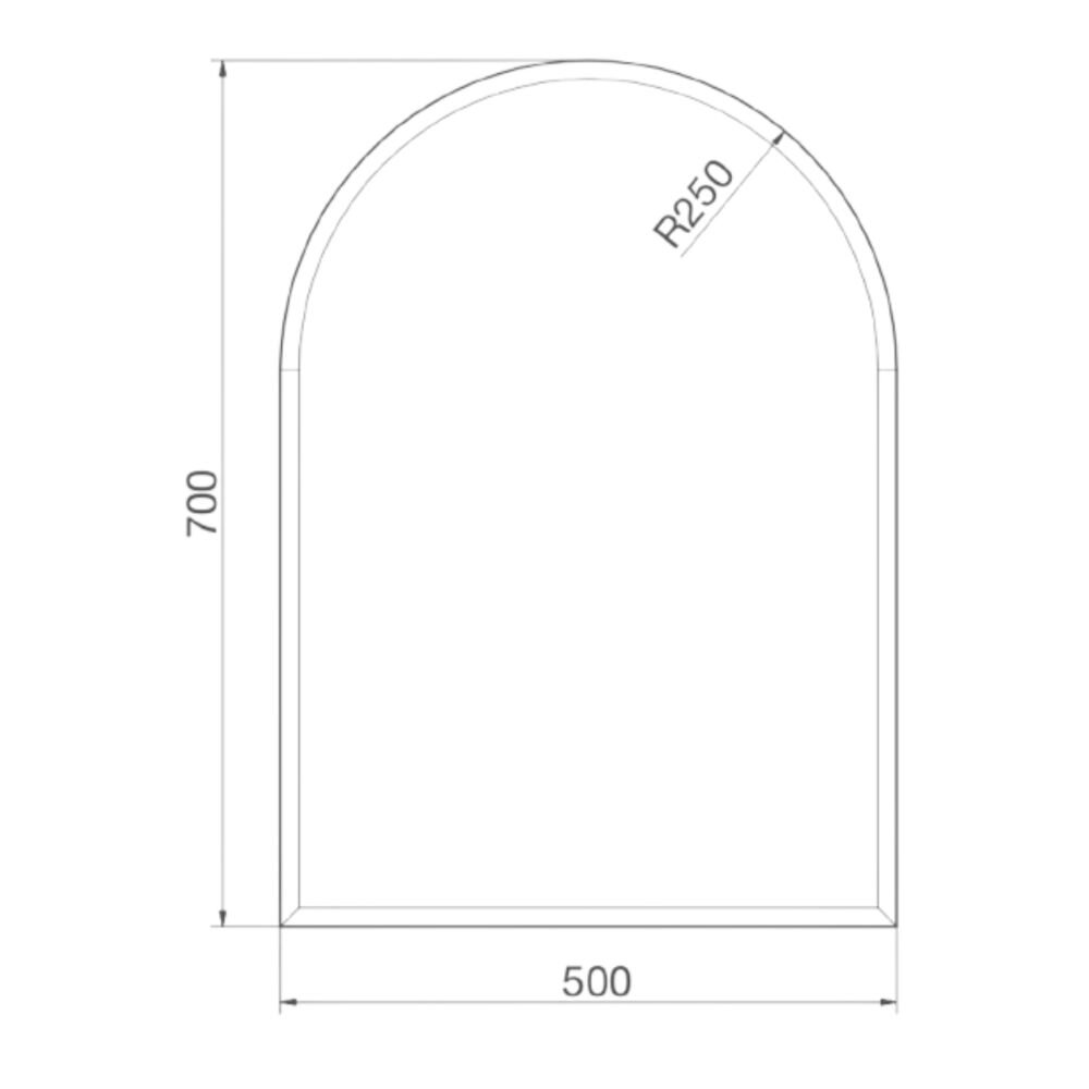 Bản vẽ kỹ thuật gương soi phòng tắm 50x70cm Viglacera VG832