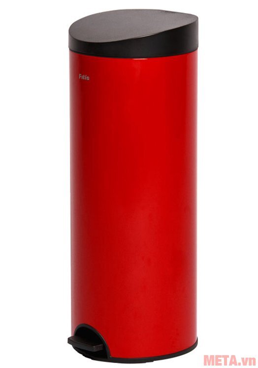 Thùng rác inox đạp tròn lớn Fitis RPL1-906 15 lít (đỏ)