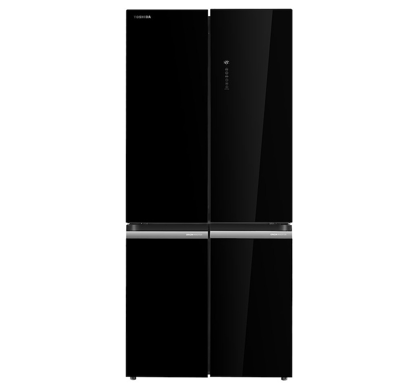 Tủ lạnh Toshiba Inverter 515 lít GR-RF665WIA-PGV(22)-XK có thiết kế Multidoor, mặt kính đen sang trọng (Ảnh: Toshiba).