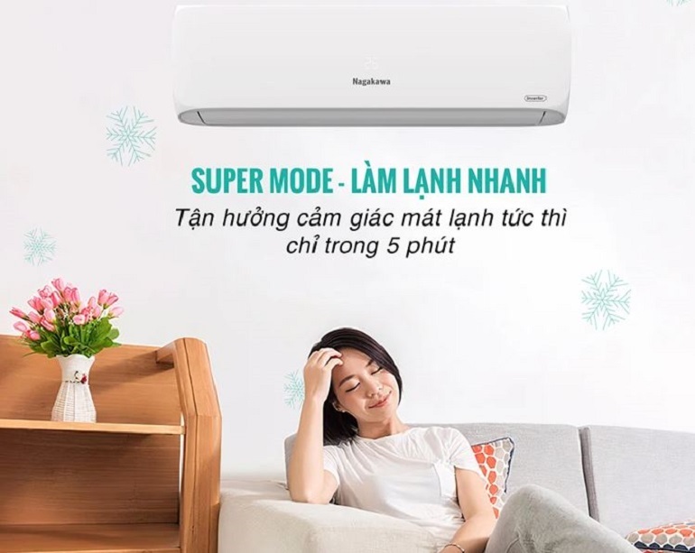 Điều hòa Nagakawa Inverter 12000 BTU 1 chiều NIS-C12R2H12 gas R-32 3 Điều hòa Nagakawa 12000 BTU 1 chiều Inverter NIS-C12R2H12 gas R-32