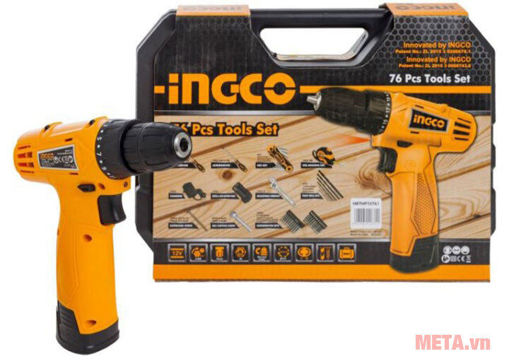 Bộ máy khoan pin 76 chi tiết INGCO HKTHP10761 12V