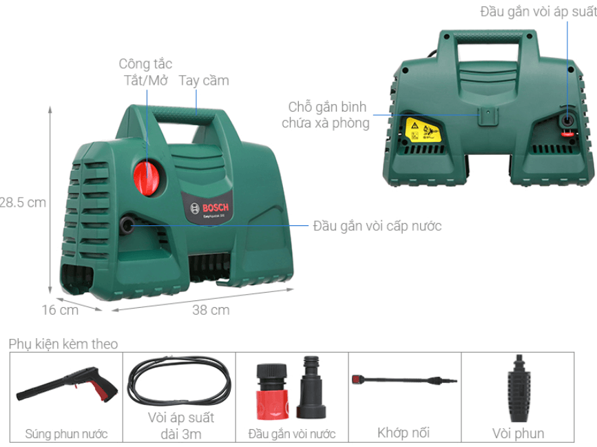 Cấu tạo máy rửa xe Bosch Easy Aquatak 110