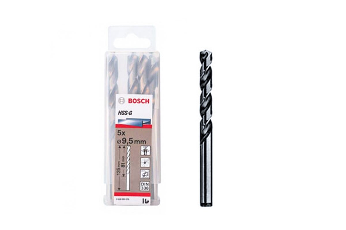 Mũi khoan sắt HSS-G 9.5mm (hộp 5 mũi) Bosch 2608595076