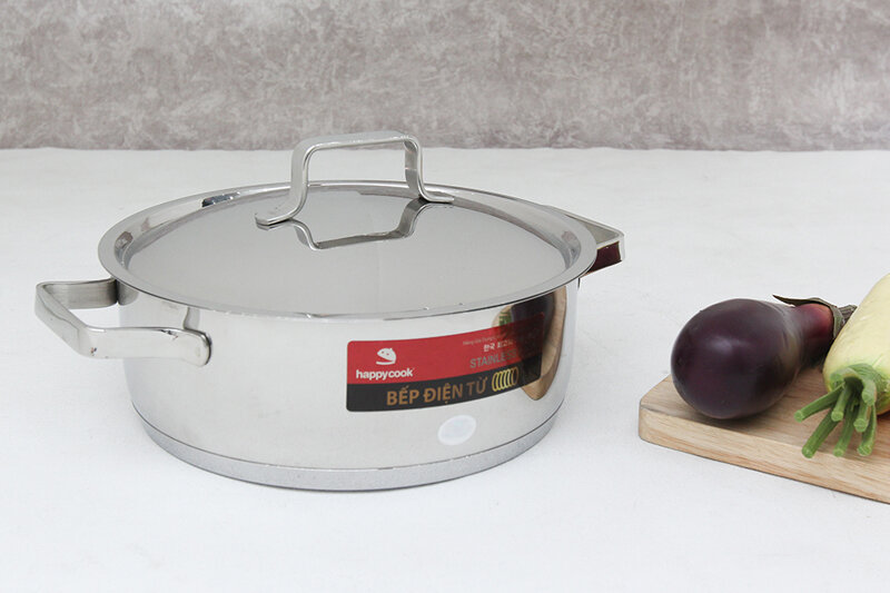 Nồi inox 3 đáy 20 cm Happycook Milan N20-ML Nồi inox 3 đáy 20 cm Happycook Milan N20-ML