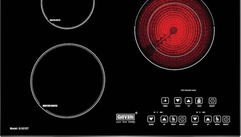 Bếp điện từ âm 3 vùng nấu Giovani G-321 ET công dụng đa dạng (Ảnh: Giovani).