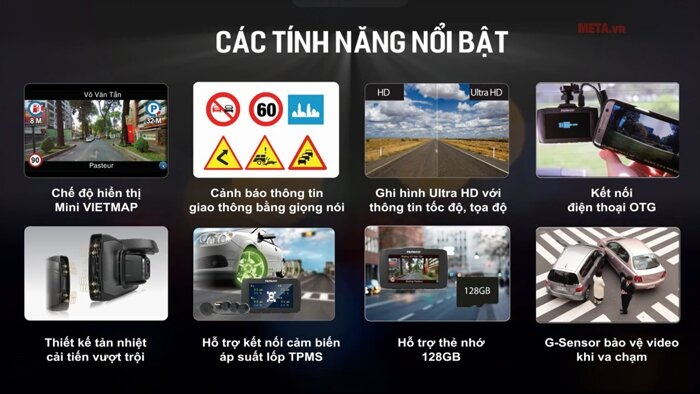 Camera hành trình VietMap Papago 51G (ghi hình với tên đường di chuyển)