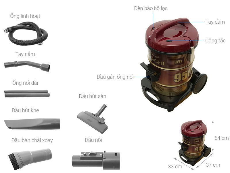 Máy hút bụi Hitachi CV-950F - 2000W