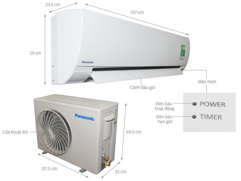 Máy lạnh Panasonic 2.5 HP CU/CS-KC24QKH-8 Máy lạnh Panasonic 2.5 HP CU/CS-KC24QKH-8
