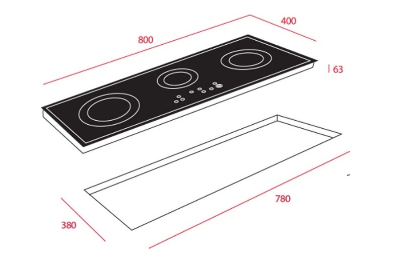 Bếp hồng ngoại âm 3 vùng nấu Teka TR 831 HZ