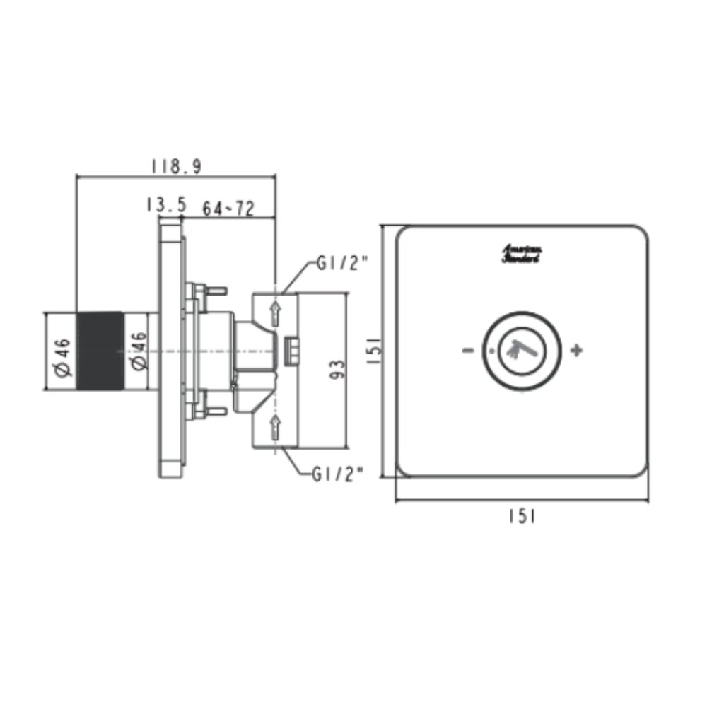 Bản vẽ kỹ thuật nút điều chỉnh cho tay sen EasySET American Standard FFAS0925
