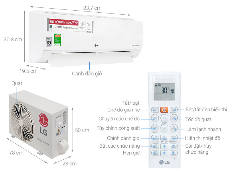 Máy lạnh LG Inverter 1 HP V10ENF Máy lạnh LG Inverter 1 HP V10ENF