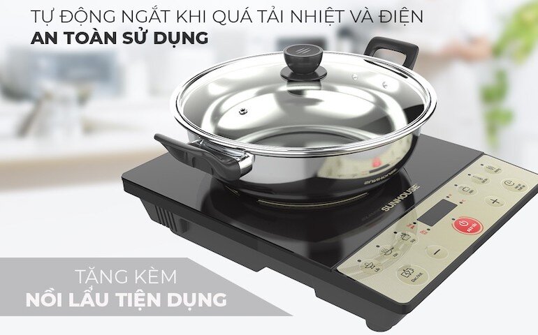 Bếp từ dương 1 vùng nấu Sunhouse SHD6165