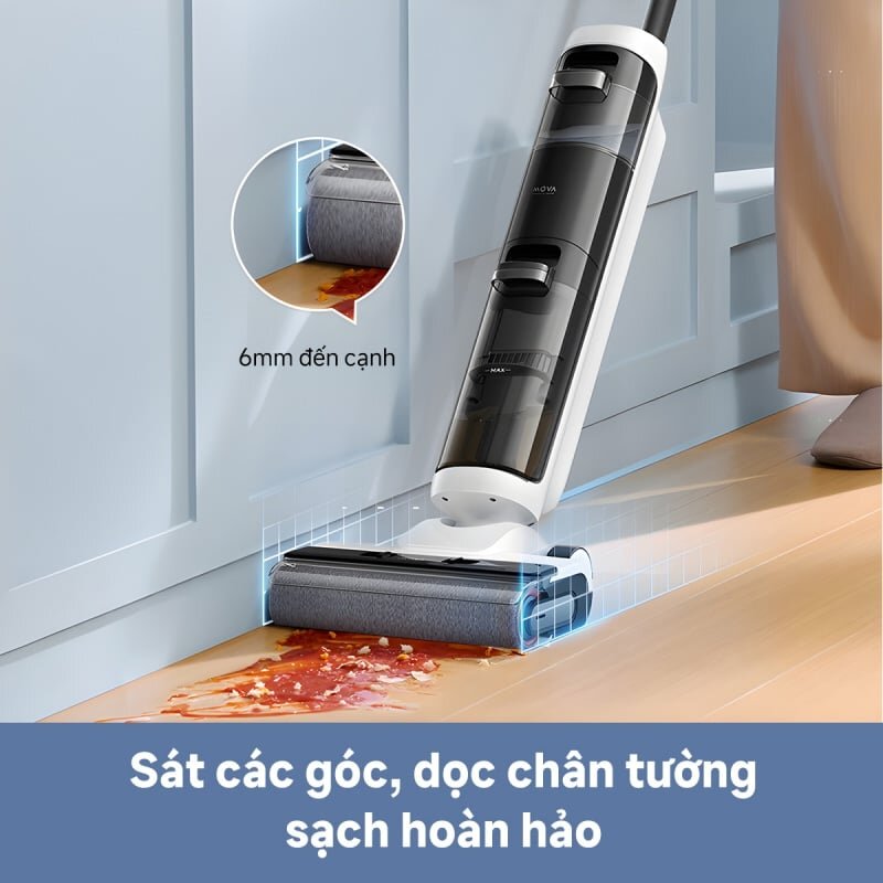 Máy hút bụi lau sàn khô và ướt đa năng Mova K20 thiết kế tràn viền 2 cạnh
