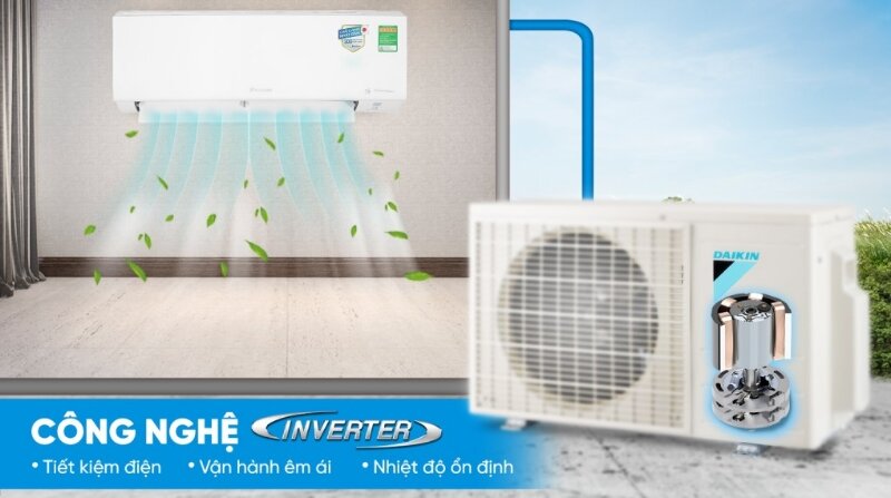 Điều hòa Daikin Inverter 12300 BTU 1 chiều ATKF35YVMV tiết kiệm điện