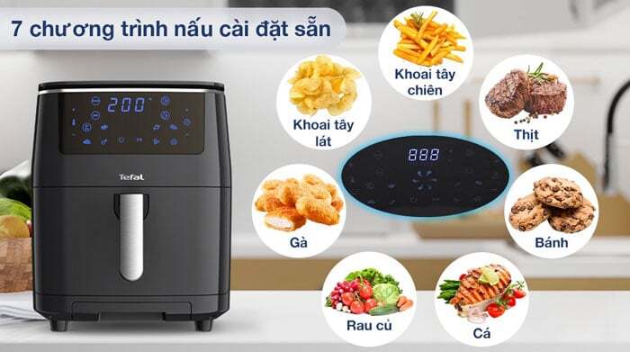 Nồi chiên không dầu Tefal FW201815 được tích hợp 7 chức năng nấu tự động Nồi chiên không dầu Tefal FW201815 được tích hợp 7 chức năng nấu tự động
