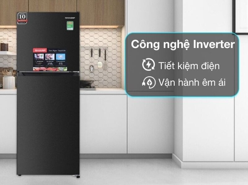 Tủ lạnh Sharp 215 lít SJ-X215V-DG/SL tích hợp công nghệ inverter hiện đại