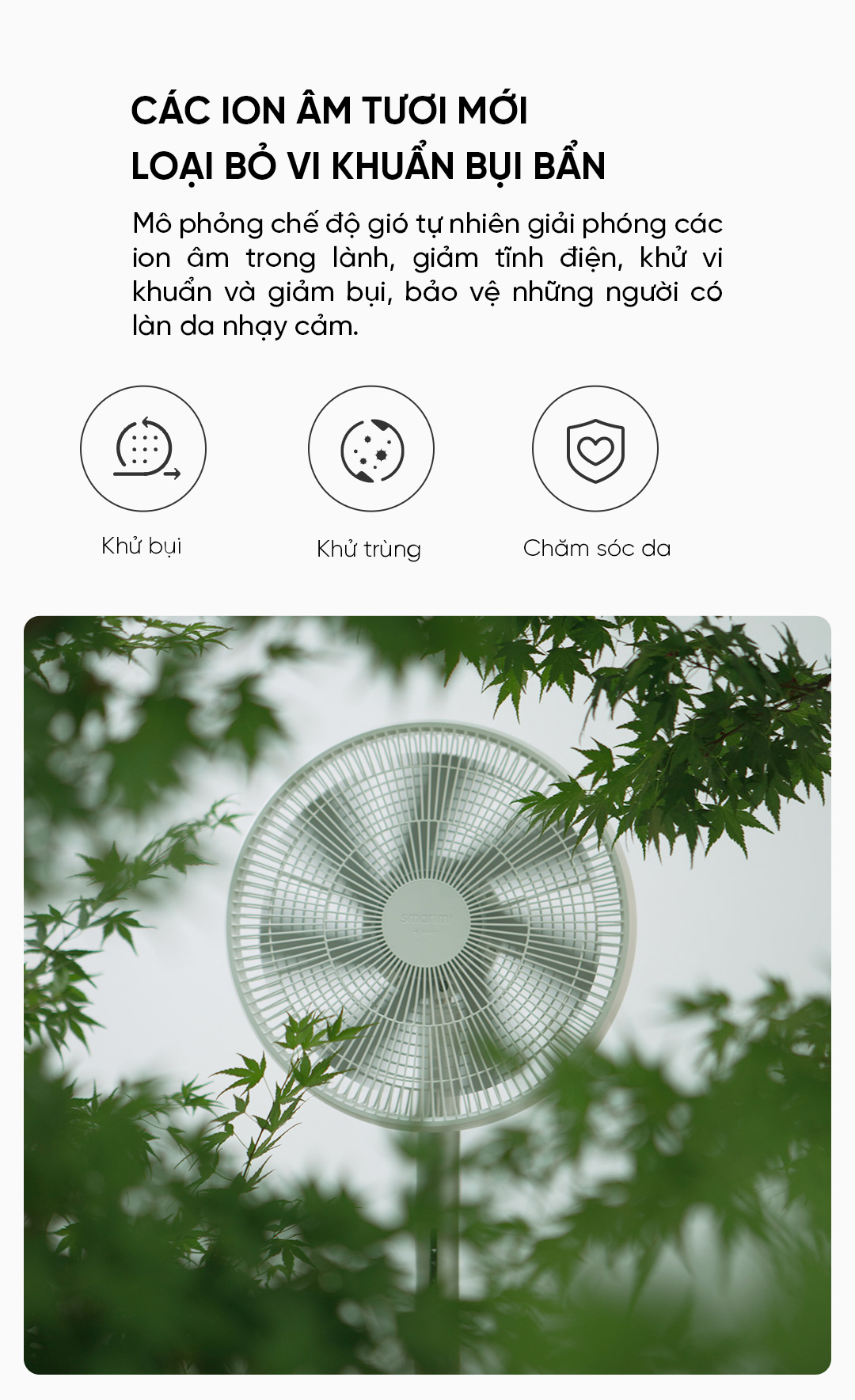 Quạt đứng tích điện Smartmi Gen 3 - ZLBPLDS05ZM - Bản quốc tế - Màu trắng