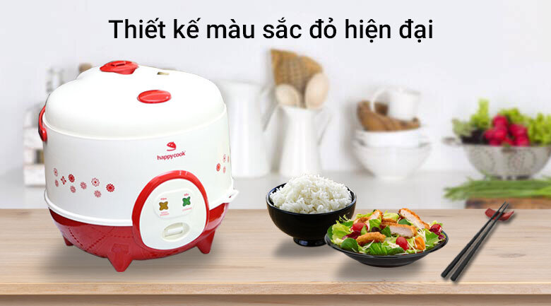 Nồi cơm điện Happycook 1.2 lít HC-120 Đỏ