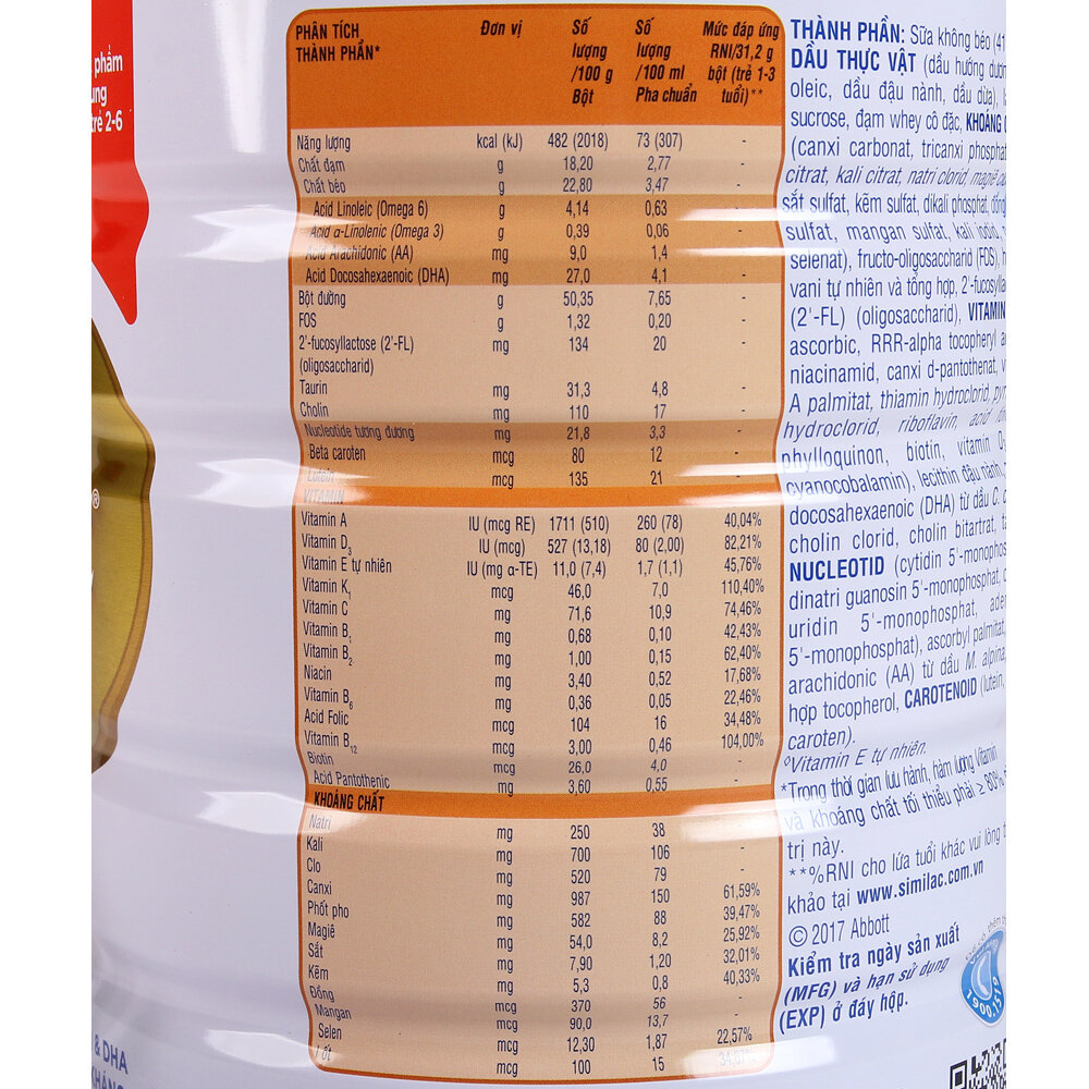 Sữa Similac số 4 900g (2 - 6 tuổi)