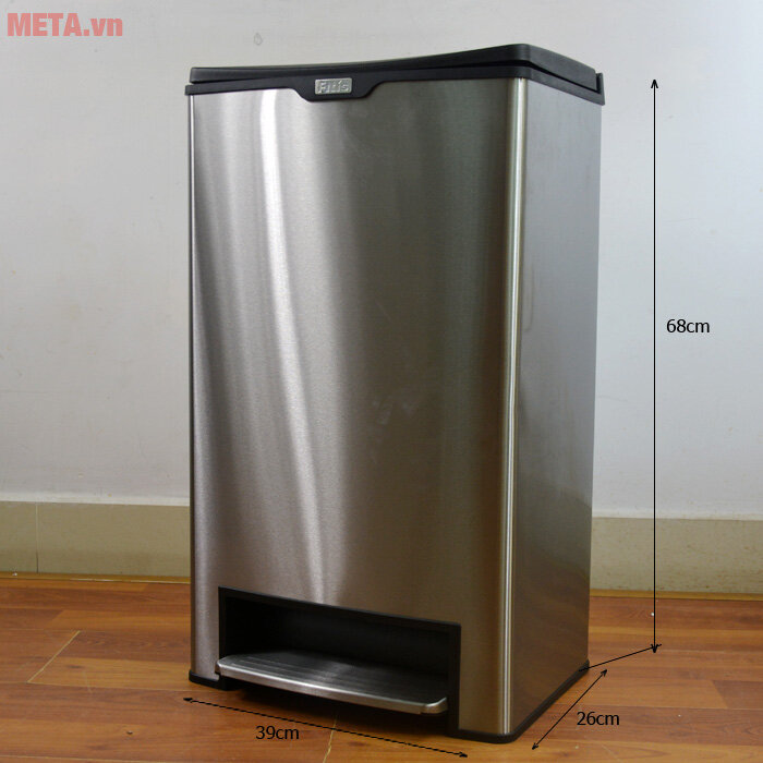 Thùng rác inox đạp vuông lớn Fitis Mega SPL2-901 - 40 lít (bạc) Thùng rác inox đạp vuông lớn Fitis Mega SPL2-901 - 40 lít (bạc)
