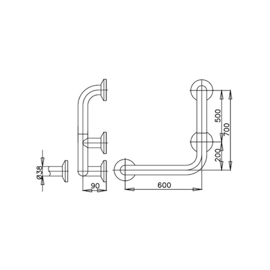 Bản vẽ kỹ thuật thanh tay vịn COTTO CT791R