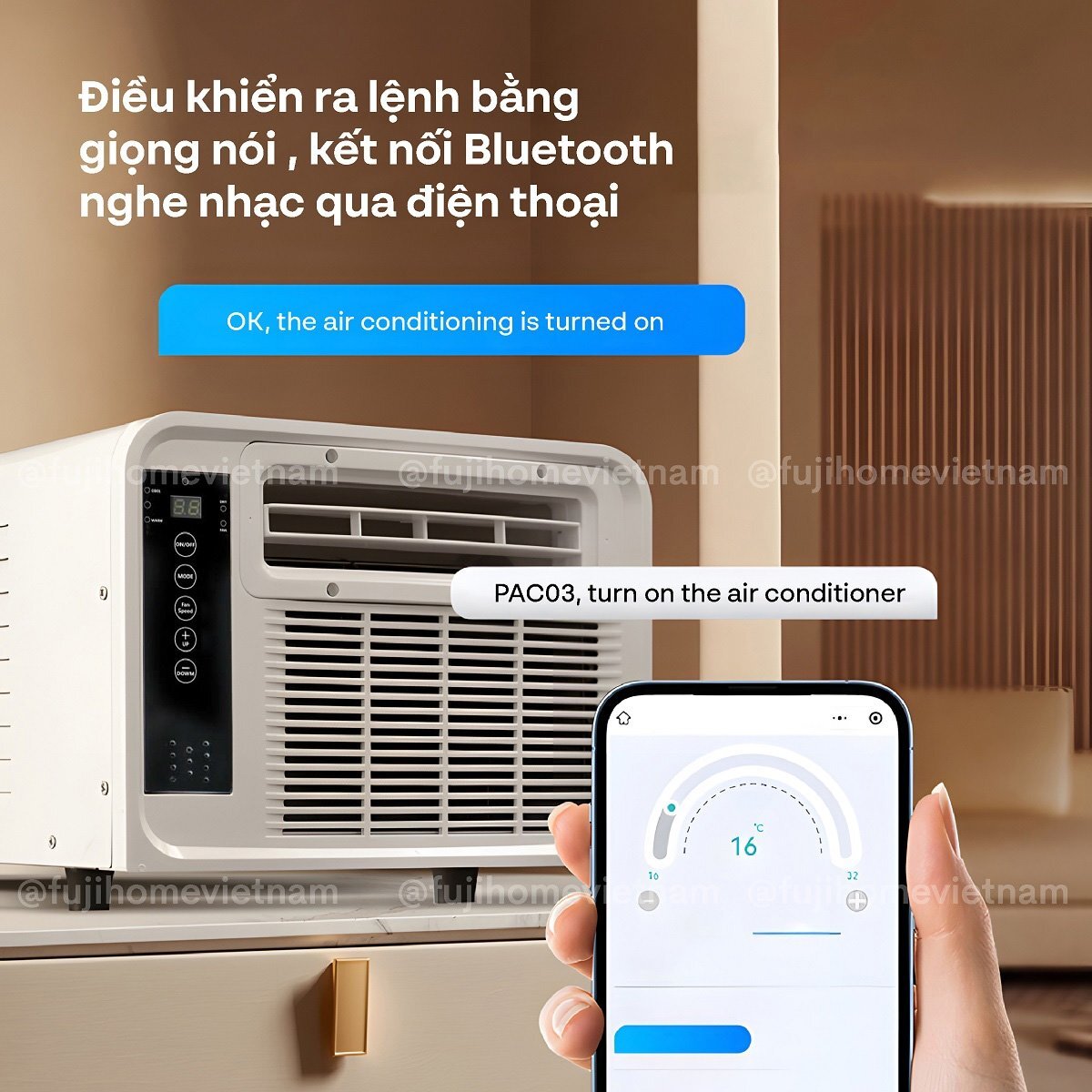 Tích hợp Bluetooth phát nhạc Máy lạnh di động Fujihome PAC03