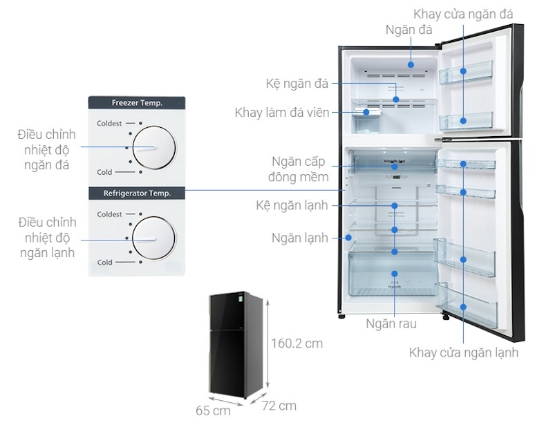 Tủ lạnh Hitachi Inverter 339 lít R-FVX450PGV9 3 Tủ lạnh Hitachi R-FVX450PGV9 được trang bị hai cảm biến Eco