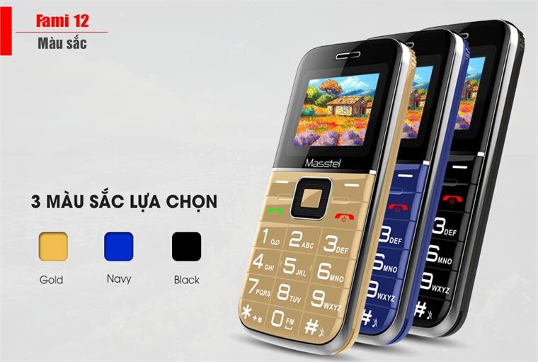Điện thoại Masstel Fami 12 Navy Điện thoại Masstel Fami 12 Navy