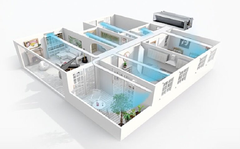 Điều hòa Mitsubishi FDUM100VH/FDC100VNA có thiết kế đơn giản, nhỏ gọn 