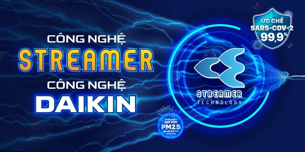Điều hòa Daikin Inverter 24000 BTU 1 chiều FTKY60ZVMV gas R-32 5 Công nghệ lọc khí Streamer trên máy lạnh FTKY60ZVMV