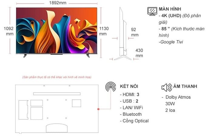 Google Tivi Hisense QLED 85Q6N