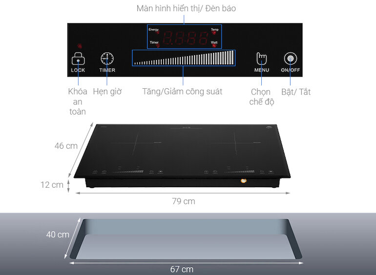 Bếp từ âm 2 vùng nấu Iruka I-22