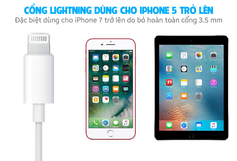 Tai nghe nhét trong cổng Lightning EarPods Apple MMTN2