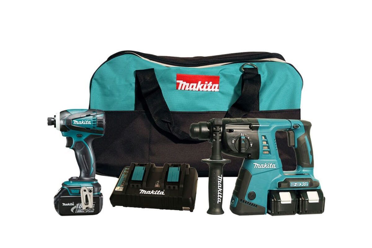 Bộ máy khoan đa năng vặn vít pin 18V Makita DLX2071PM1