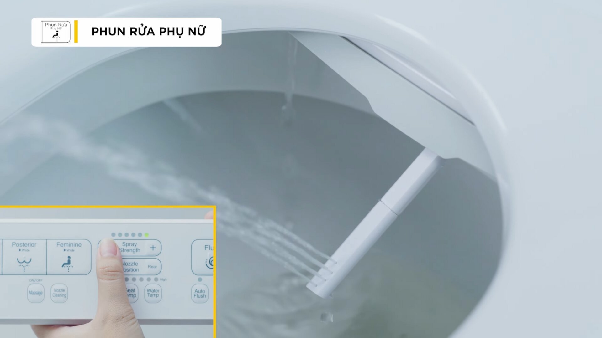 Bồn cầu điện tử American Standard New AeroZen WP-5017 tính năng rửa phụ nữ