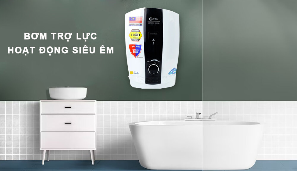 Máy Nước Nóng Trực Tiếp 8338EP-EMC được trang bị bơm trợ lực siêu êm