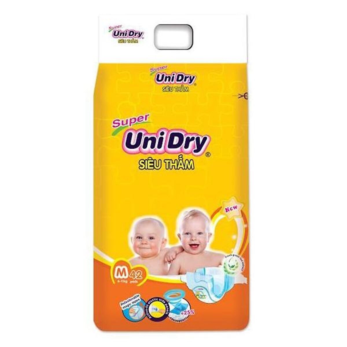  Tã dán Unidry size M 42 miếng (cho bé 6 - 11kg)