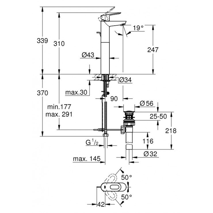 voi-chau-nong-lanh-bauloop-xl-size-grohe-32856000