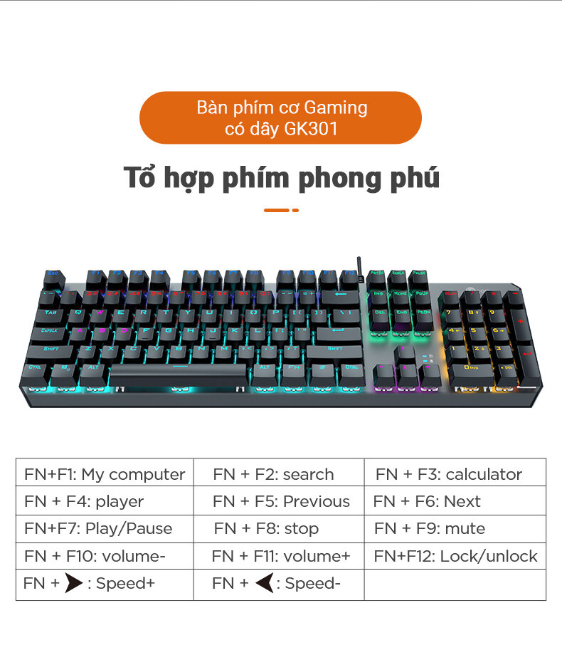 Bàn phím cơ Gaming Lecoo GK301 5
