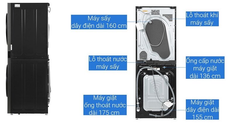 Máy giặt sấy LG Inverter 14 kg WT1410NHB