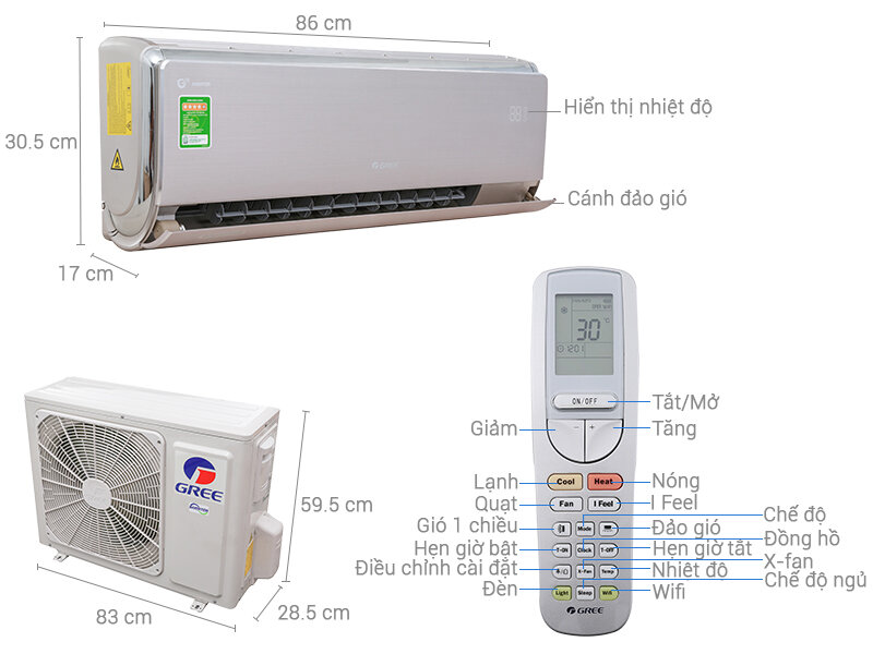 Máy lạnh Gree wifi inverter 2 HP GWC18UC-S6DNA4A Máy lạnh Gree wifi inverter 2 HP GWC18UC-S6DNA4A