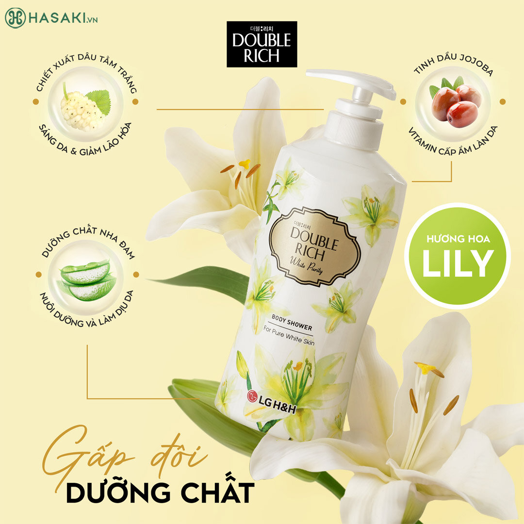 Mua sản phẩm Sữa Tắm Double Rich White Purity Hương Hoa Lily chính hãng tại Hasaki Sản phẩm Sữa Tắm Double Rich White Purity Hương Hoa Lily hiện đã có mặt tại Hasaki