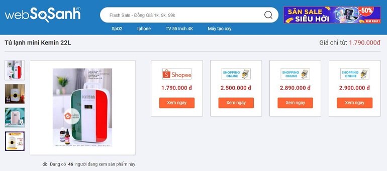 Tủ lạnh mini Kemin 22L